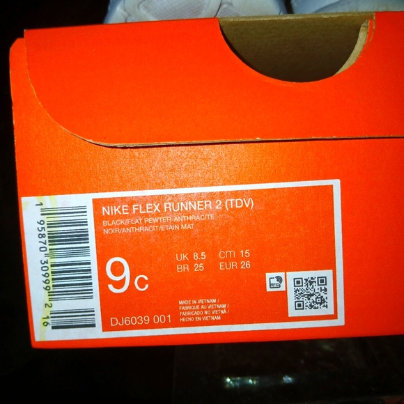 Nike White Boys Chunky Flex Runner Sneakers with Cushioned Midsole Size 9C - Picture 6 of 6